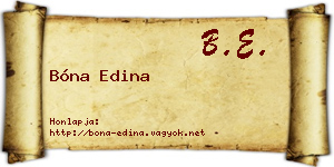 Bóna Edina névjegykártya